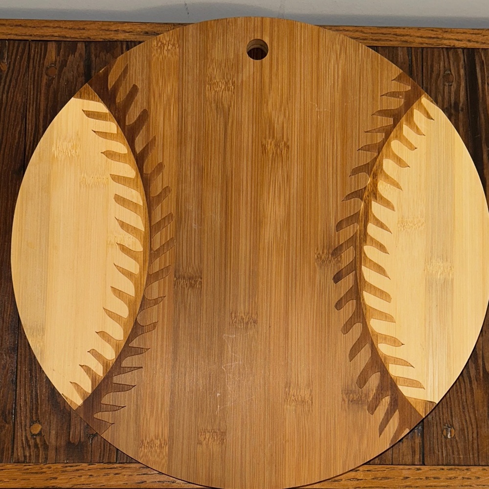 Baseball Design Wooden Lazy Susan Board